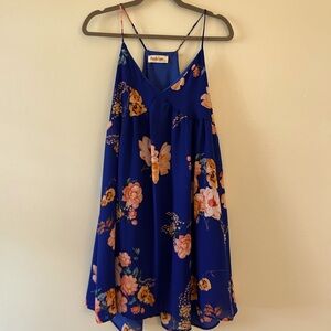 Peach Love floral mini dress